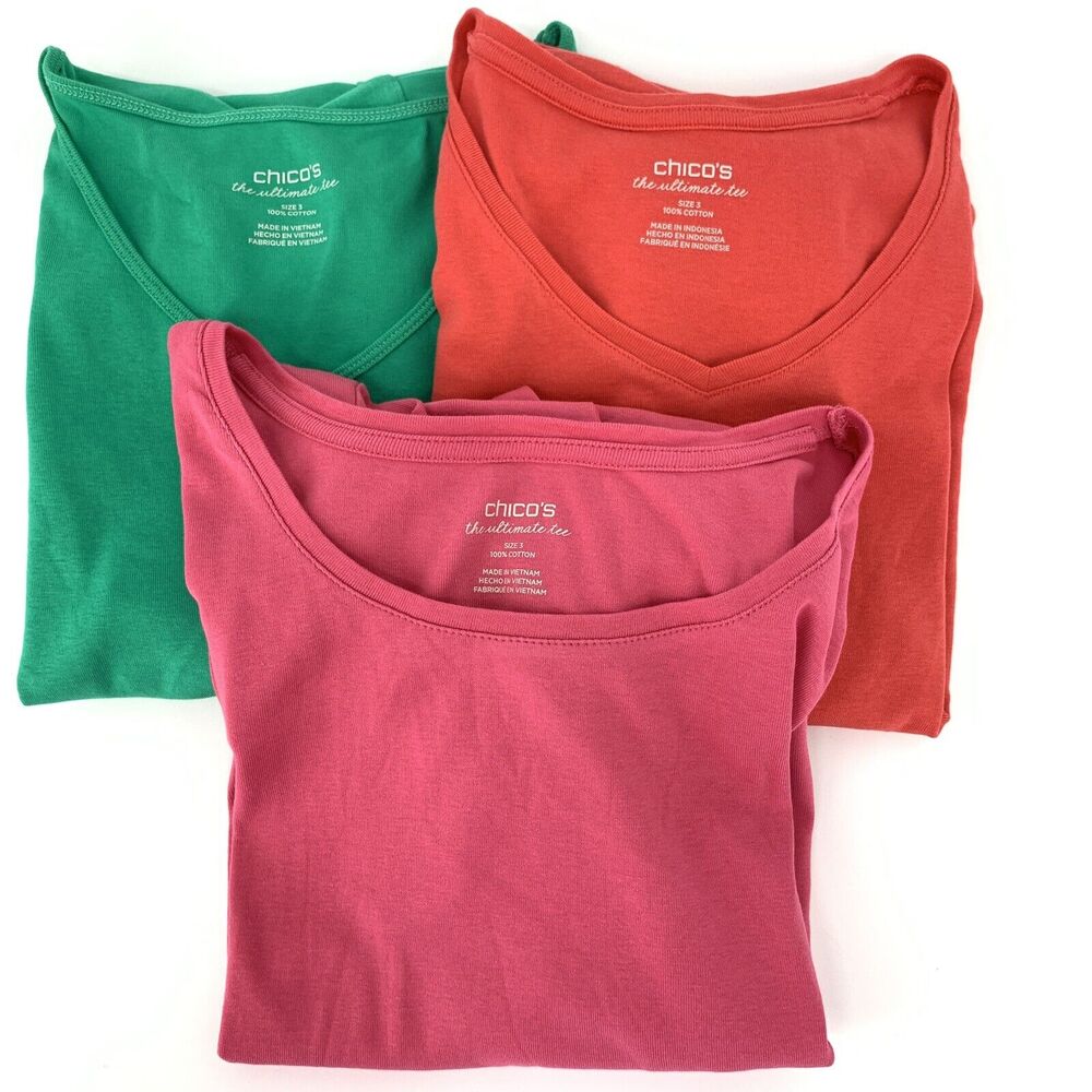 Chico’s the Ultimate Tee Lot of 3 size Chico’s 3 U.S. 16